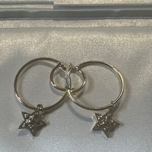 Gold Star Hoop Earrings